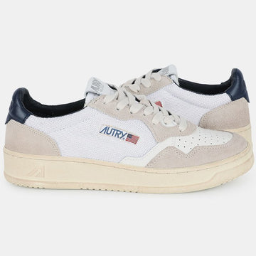 AUTRY 22 S/S Men's Mesh Suede Medalist Lowtop (White/Navy) AULM DO06 54757785 [P]