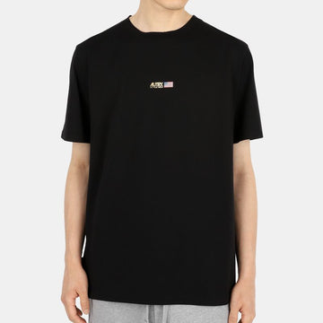 AUTRY Stempel Mikro Logo Druck Kurzarm T-Shirt (Schwarz) A512 54758003 [P]