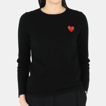 Comme Des Garcons Women’s Red Wappen Round Neck Knit (Black) P1 N067 000 BLACK 54758667 [P]