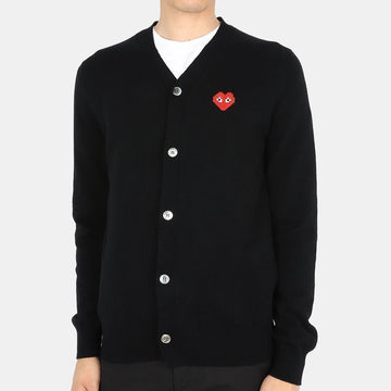 COMME DES GARCONS Herz-Patch Cardigan (Schwarz) N084 BLACK 54759095 [P]