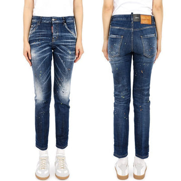 Dsquared2 Women’s Distressed Multi-Painting Crop Cool Girl Jeans S75LB0706 54759691 [P]
