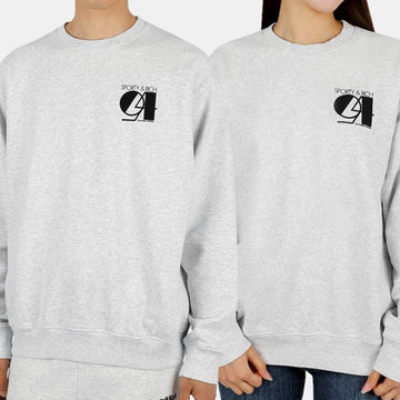SPORTY & RICH Unisex Studio Crewneck Sweatshirt (Grau/Schwarz) 22 F/W 54764073 [P]