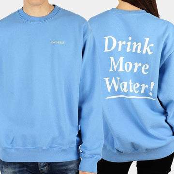 SPORTY & RICH Drink More Water Crewneck (Blue) 54764083 [P]