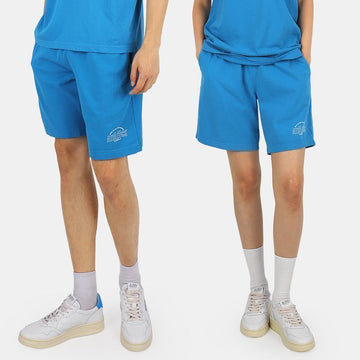 SPORTY & RICH 22 F/W ユニセックス アスレチック ジム ショートパンツ (オーシャン/ホワイト) 1690359290531 54764416 [P]