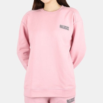 GANNI Damen Logo Baumwolle Sweatshirt (Pink) T3170 465 54764528 [P]