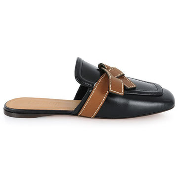Loewe Women Leather Gate Mule Flats (Black/Brown) L815379X04 1329 54764671 [P]