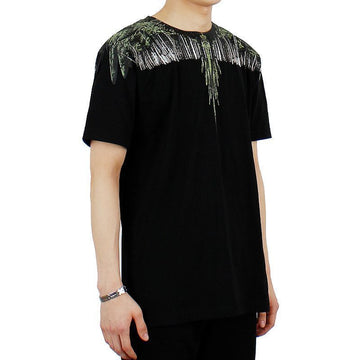 Marcelo Burlon Men's Wood Wings Short Sleeve (Black) CMAA018R20JER019 1055 54766874 [P]