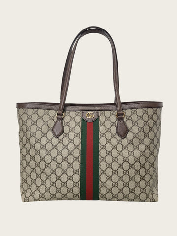 GUCCI Beige GG Supreme Web Ophidia große Tote Tasche 158579773 [P]