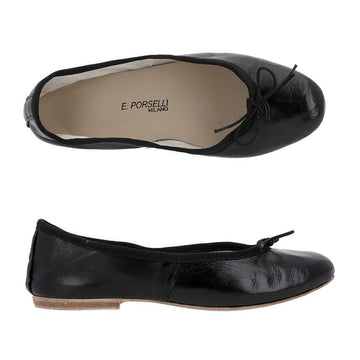 Porselli LEATHER FLAT 95 BLACK Women's Flats 151110625 [P]
