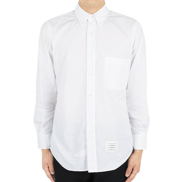 THOM BROWNE Herren Hidden Streifen Popeline Hemd (Weiß) MWL010E 03113 100 54633027 [P]