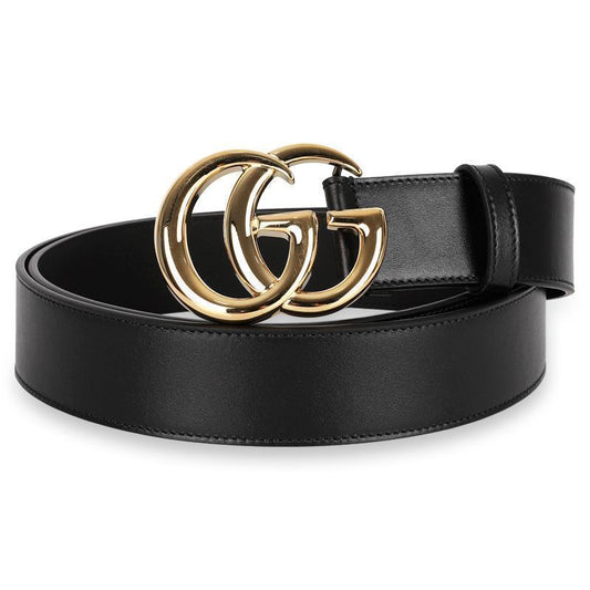 GUCCI メンズ インターロッキング G バックル レザー ベルト (ブラック) 406831 0YA0G 1000 54765505 [P]
