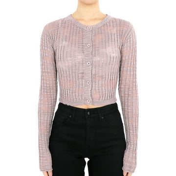 ACNE STUDIOS ウィメンズ ワイド リブ カーディガン グレー A60434 AS3 63182218 [P]