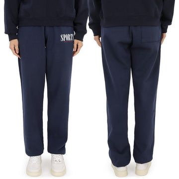 SPORTY & RICH スポーツロゴプリントジャージパンツ（ネイビー） 23 F/W 63711560 [P]