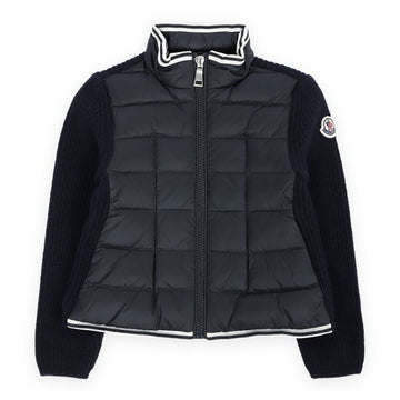 MONCLER Kids Wappen Patch Strickmix Jacke (Navy) 9B00006 M1241 750 67124448 [P]