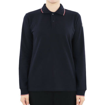 Moncler Kids Collar Three-Stripe Patch PK Long Sleeve Navy 8B00001 8496W 778 12,14A 72511158 [P]
