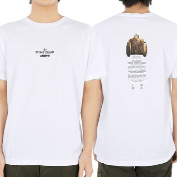 Stone Island Stone Men's Archive Embroidered Logo T-Shirt (White) 80152NS91 V0001 73896033 [P]
