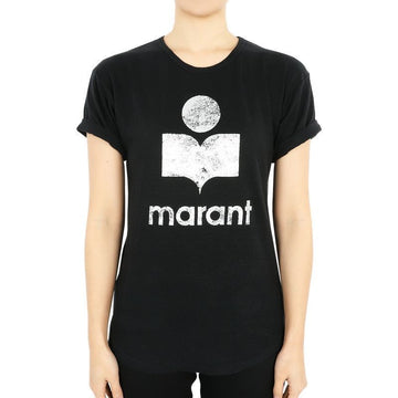 ISABEL MARANT Ettoual Colde Logo T-Shirt Kurzarm (Schwarz/Silber) A1N10E 01BK 74230710 [P]