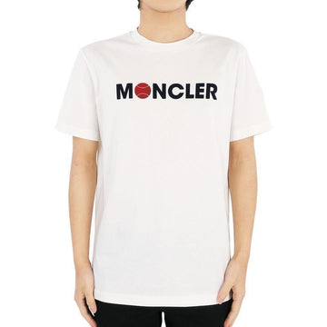 MONCLER Herren Baseball Schriftzug Logo Kurzarm (Weiß) 8C00008 829HP 034 75470119 [P]