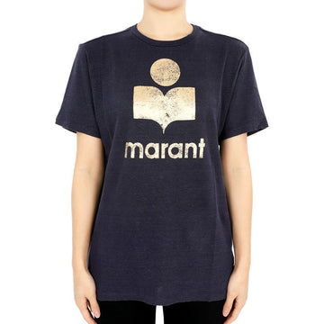 ISABEL MARANT 女性エトワールズウェルロゴリネン半袖(ネイビー) TS0001FB A1N10E FNGO 75627541 [P]