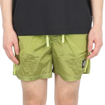 STONE ISLAND ストーン メンズ ロゴ パッチ ナイロン スイム ショートパンツ (オリーブ) 8015B0643 V0031 75795318 [P]