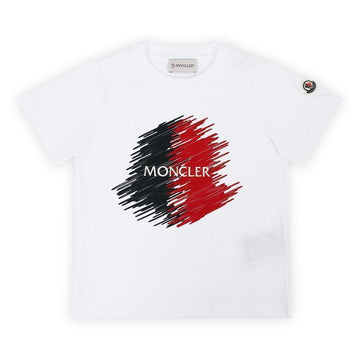 Moncler Kids Infante Scribble Logo T-Shirt (White) 8C00022 89AFV 002 8,10A 76317705 [P]