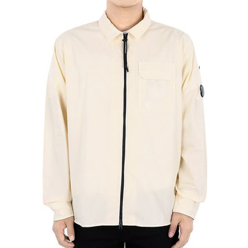 CP COMPANY Lens Wappen Klassische Hemdjacke (Creme) 16CMSH158A 002824G 402 77807591 [P]