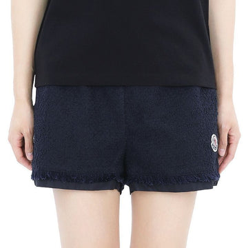 MONCLER Damen Logo Patch Baumwoll Shorts (Marineblau) 2B00007 597NZ 778 78791641 [P]