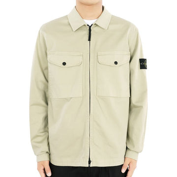 STONE ISLAND Herren Wolljacke mit Wappenpatch aus Stretch-Baumwolle (Beige) 801510812 V0095 79207590 [P]