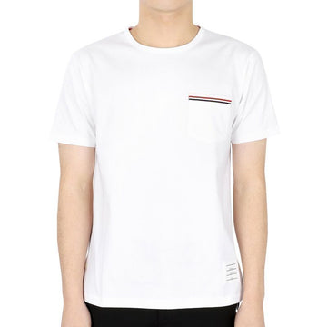 Thom Browne Men's Three-Line Pocket Short Sleeve (White) MJS010A 01454 100 84420167 [P]