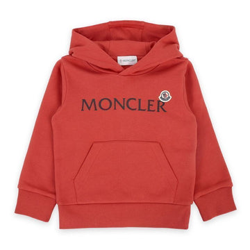 Moncler Kids Lettering Logo Patch Hoodie Sweatshirt (Dark Red) 8G00008 899PS 365 94526098 [P]