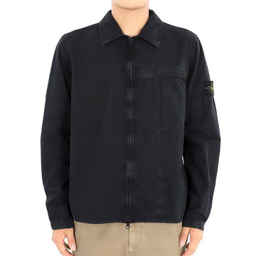 STONE ISLAND Patch-Langarmhemdjacke aus Baumwolle für Herren in Navy 8115103WN V0120 96182260 [P]