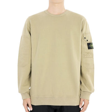 STONE ISLAND Stone Herren Wappen Patch Tasche Rundhals Sweatshirt (Beige) V0094 100705046 [P]