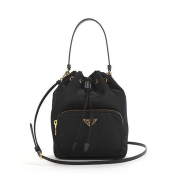PRADA Duet Nylon Bucket Bag Schultertasche Schwarz 33492735 [P]