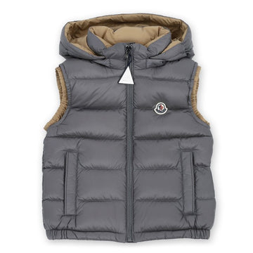 MONCLER モンクレール キッズ ZIBIAH ロゴパッチ ダウンパディングベスト (グレー) 1A00032 595FE 907 110755794 [P]