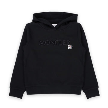 MONCLER モンクレール キッズ 刺繍ロゴ ワッペン フード トレーナー (ブラック) 8G00014 899PS 999 8,10A 114382618 [P]