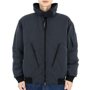 CP Company Men's Zip Logo Lightweight Down Jacket (Navy) 17CMOW174A 005991G 995 114601655 [P]