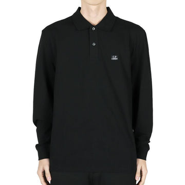 CP COMPANY 男性ロゴ刺繍ロングスリーブTシャツ（ブラック） 17CMPL066A 005263W 999 120077896 [P]