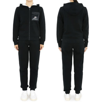 Moncler Kids Wappen Pocket Hooded Zip-Up Pants Set (Black) 8M00006 899PS 999 12,14A 120397261 [P]