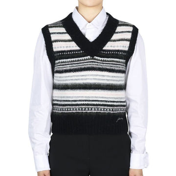 Ganni Women's Soft Stripe Vest (Black) K2327 099 121051606 [P]