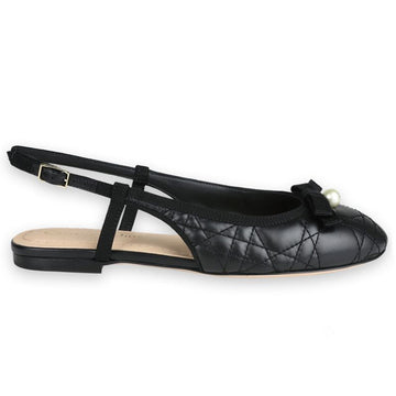 Dior Women's CD Pearl Slingback Flat Shoes (Black) KCB967CQC 900 122357113 [P]