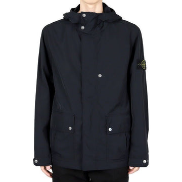 STONE ISLAND Männer Wappen-Patch Mikrotwill Hoodiejacke (Navy) 4100006 S0026 V0020 123197143 [P]