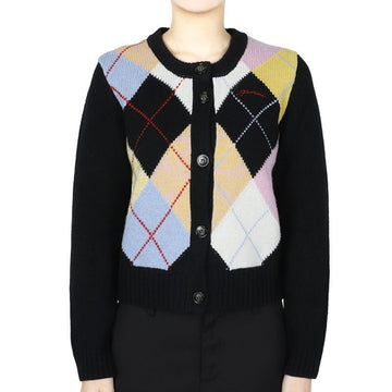 GANNI Damen Harlekin Strickjacke (Schwarz) K2380 999 123197824 [P]