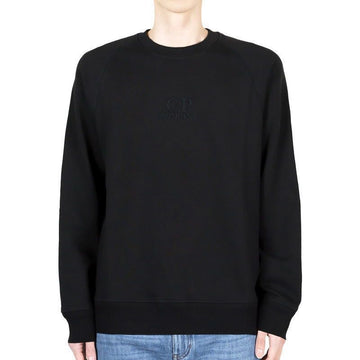 CP Company Men's Embroidered Logo Fleece Sweatshirt (Black) 18CMSS042A 005086W 999 124405793 [P]