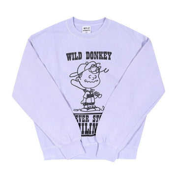 WILD DONKEY 古い染めのウィステリアユニセックススウェットシャツ 151112588 [P]