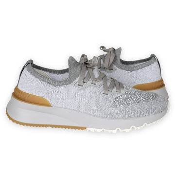 Brunello Cucinelli Men's Knit Low-Top Sneakers (Gray) MZUKISO250 CJN33 127023829 [P]