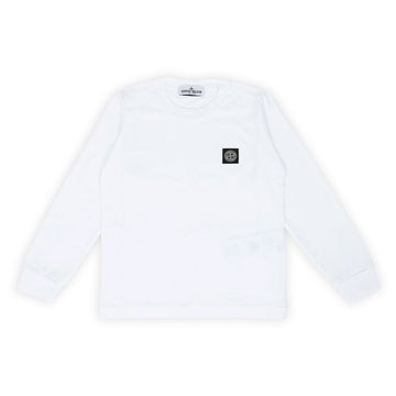 Stone Island Stone Kids Logo Patch Long Sleeve T-Shirt (White) K1S16 2100003 S0047 V0001 10,12A 127454199 [P]