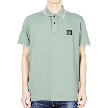 Stone Island Stone Men's Compass Logo Patch Slim Fit PK Short Sleeve (Sage Green) K1S15 22002SC S0018 V0055 127538938 [P]
