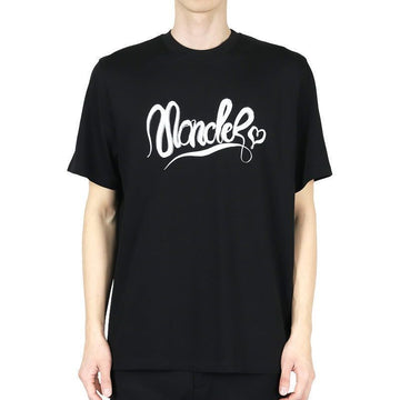 Moncler Men's Calligraphy Logo Short Sleeve T-Shirt (Black) 8C00001 89AUG 999 127540051 [P]
