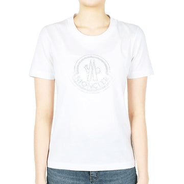 Moncler Women's Crystal Logo Cubic Short Sleeve (White) 8C00017 829FB 033 128258017 [P]