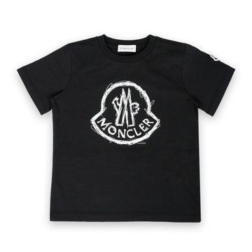 Moncler Kids Logo Drawing Printed T-Shirt (Black) 8C00014 89AFV 999 8,10A 128258429 [P]